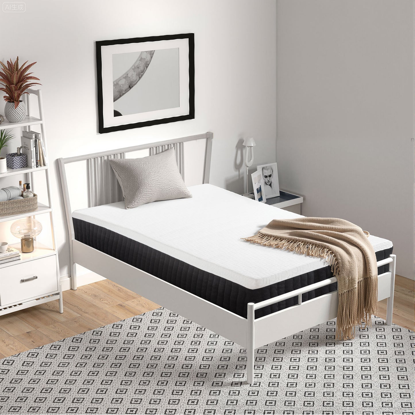 HOMCOM Ergonomische Matratze, Gedächtnis-Schaumstoff, 7-Zonen-Unterstützung, Taschenfedern