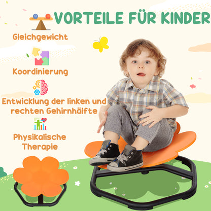 AIYAPLAY Sensorischer Kinderstuhl, Drehstuhl für Autismus, Sensorischer Balance Training Sitz Kunststoff Orange