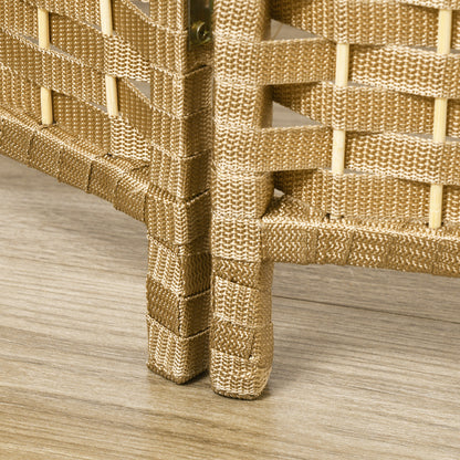 HOMCOM 4-teiliger Raumtrenner, Faltbarer Sichtschutz, Sichtschutzwand für Wohnzimmer, Schlafzimmer, Homeoffice, Natur