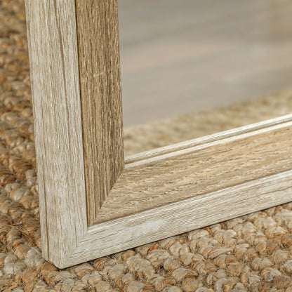 HOMCOM Ganzkörperspiegel, MDF-Rahmen, splitterfreie Folie, 162,6 x 53,3 cm, Naturholz