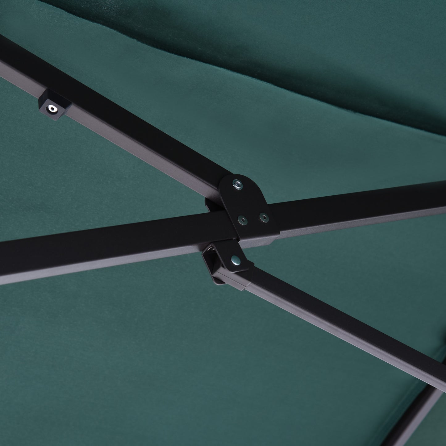 Outsunny Sonnenschirm Gartenschirm Marktschirm Doppelsonnenschirm Terrassenschirm med Handkurbel Dunkelgrün Oval 460 x 270 x 240 cm