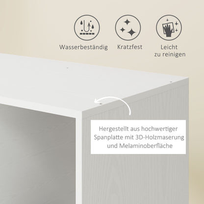 HOMCOM Kleiderschrank auf Rollen, mobile Garderobe, Garderobenschrank, Rollbarer Kleiderständer, 80 x 40 x 128 cm, Weiß