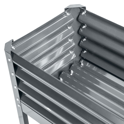 Outsunny Hochbeet Pflanzenbeet Pflanzkasten, wetterbeständig, 100 cm x 45 cm x 80 cm, Silber