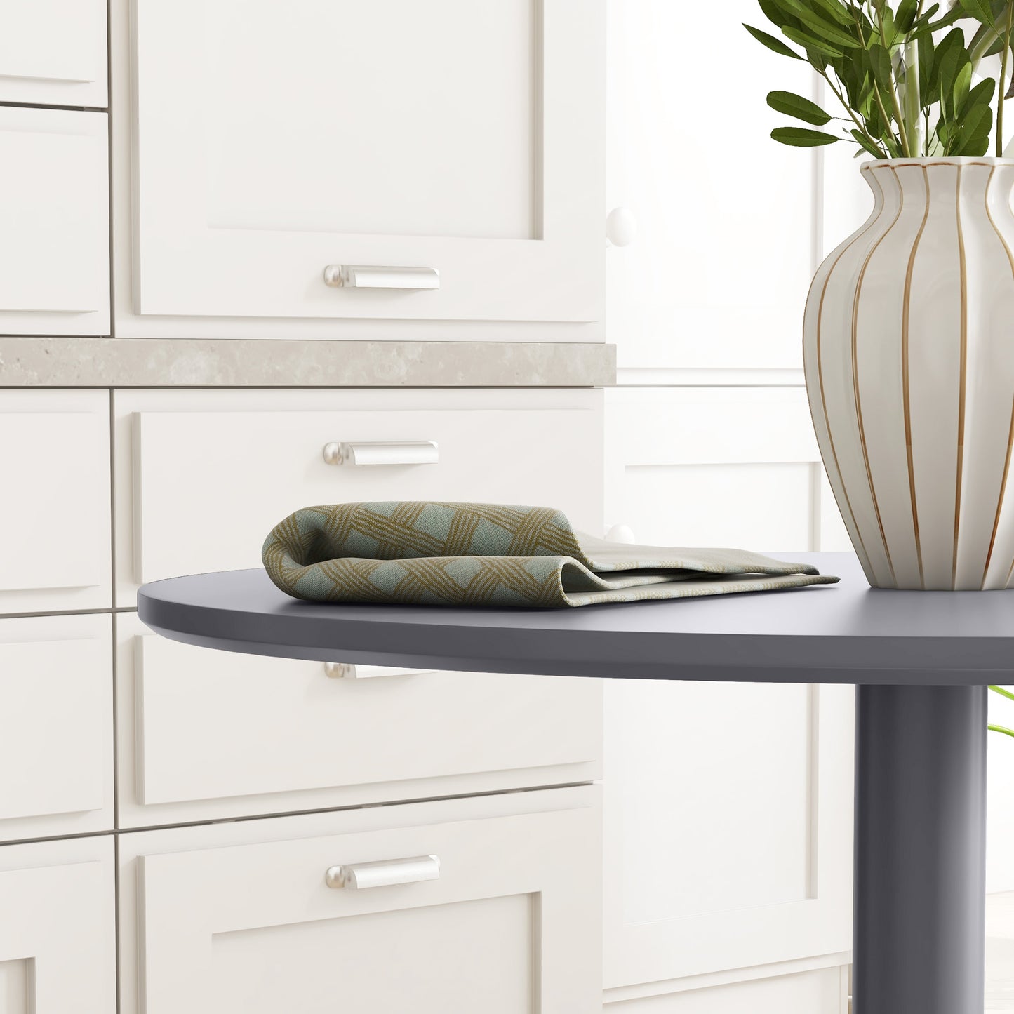 HOMCOM Esstisch für 2 Personen, runde Tischplatte, Stahlfuß, Grau, 70 x 70 x 75 cm