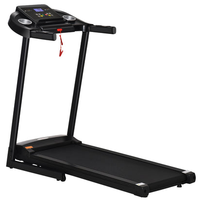 HOMCOM Laufband Klappbar elektrisch 500 W 1-12 km/h LED-Display Getränkehalter und Handyhalterung sehr gut geeignet für Home Gym Indoor Fitness Schwarz 134 x 60 x 118 cm