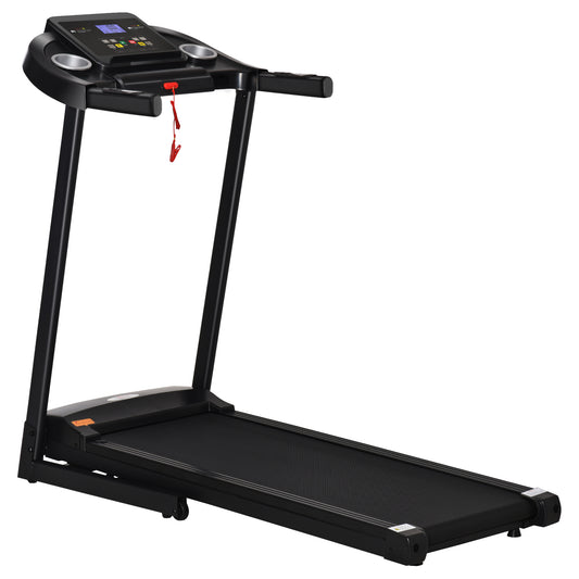 HOMCOM Laufband Klappbar elektrisch 500 W 1-12 km/h LED-Display Getränkehalter und Handyhalterung sehr gut geeignet für Home Gym Indoor Fitness Schwarz 134 x 60 x 118 cm