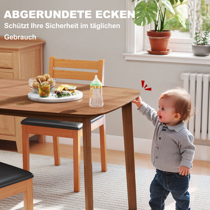 HOMCOM Esstisch, Landhausstil, lackierte Oberfläche, Holz, 150 x 80 cm, Braun