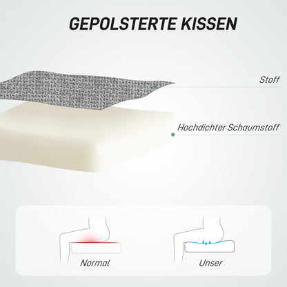 HOMCOM Armloser Bürostuhl, gepolstert, höhenverstellbar, drehbar, rollbar, Grau