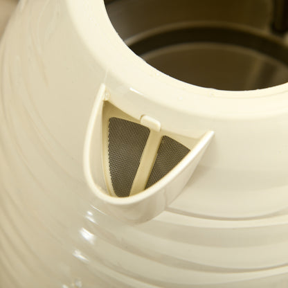 HOMCOM 2-in-1 Toaster- und Wasserkocher-Set, 7 Bräunungsstufen, Auftau- und Aufwärmfunktion, Beige