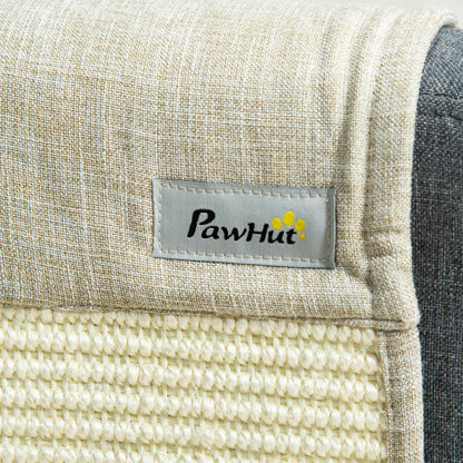 PawHut 2er Kratzmatte Kratzschutz Soffa Sisal Kratzteppich für Katze Sessel Soffa Katzenkratzmatte Beige+Grau 130 x 45 x 0,3 cm