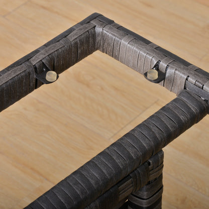 Outsunny Gartenmöbel-Set från PE-Rattan, för 5 personer, Rattan-Lounge-Set, abnehmbare Polster, Grau + Braun