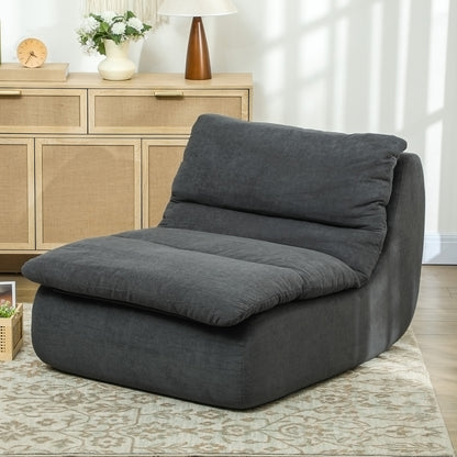 HOMCOM Schaumstoff-Bodensessel, Liegesessel, Lounge-Sessel für Wohnzimmer, Schlafzimmer, Grau