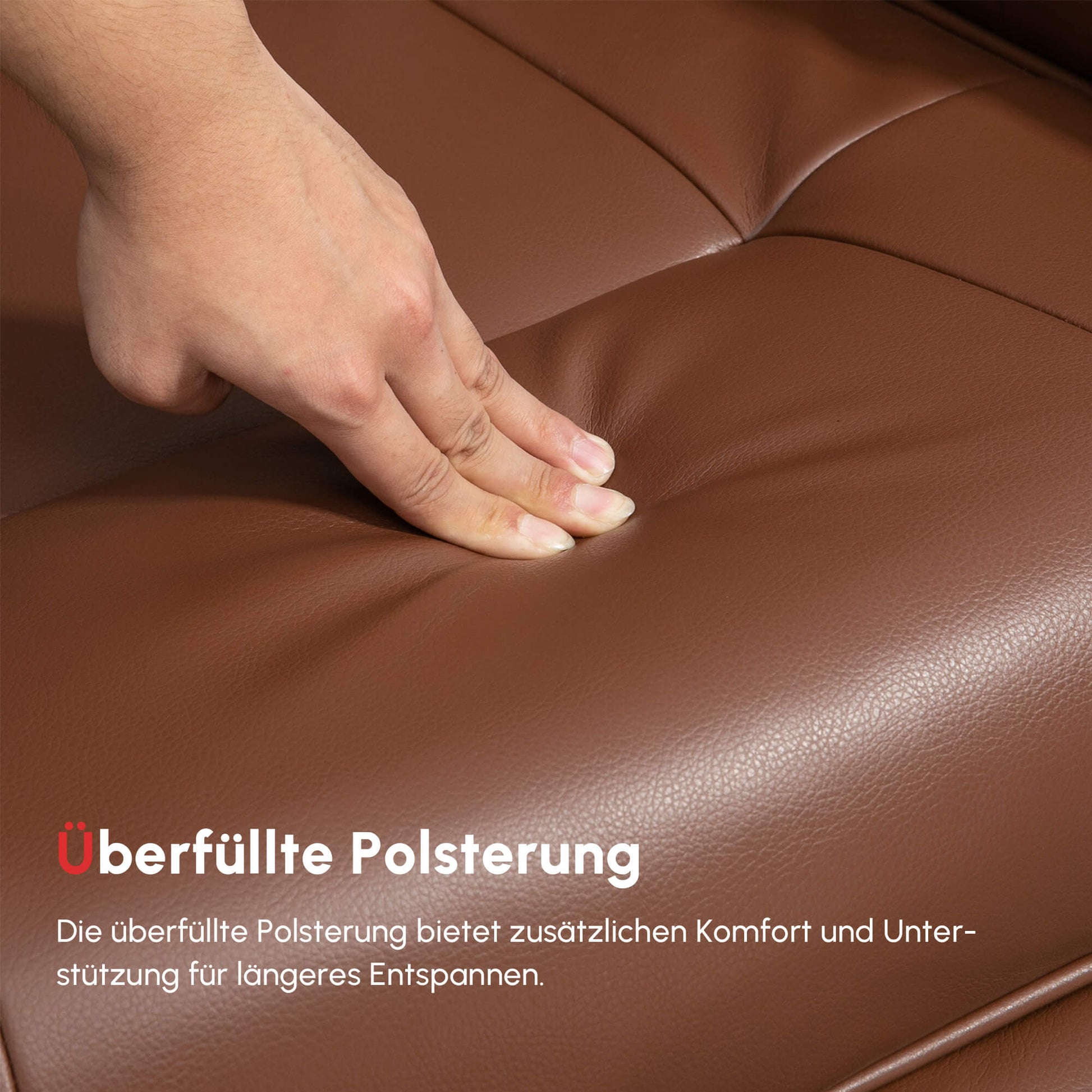 HOMCOM Relaxsessel, 145° neigbar, verstellbare Fußstütze, Kunstleder, 360° drehbar, bis 120 kg, Braun