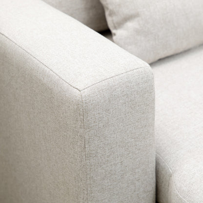 HOMCOM Ecksofa mit Bettfunktion, Eckcouch inklusive 2er-Sitz Sofa, Einzelbett, L-Form mit Stauraum, 2 Kissen Cremeweiß