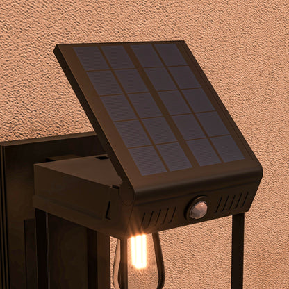 Outsunny Garten-Solarlicht Außenleuchte Solarlampe, wetterbeständig, Bewegungssensor, 14 cm x 24 cm x 24 cm, Schwarz