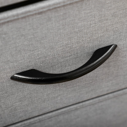 HOMCOM Kommode mit 5 Schubladen aus Stoff Aufbewahrungsschrank mit Griffen 45 x 30 x 116 cm Grau