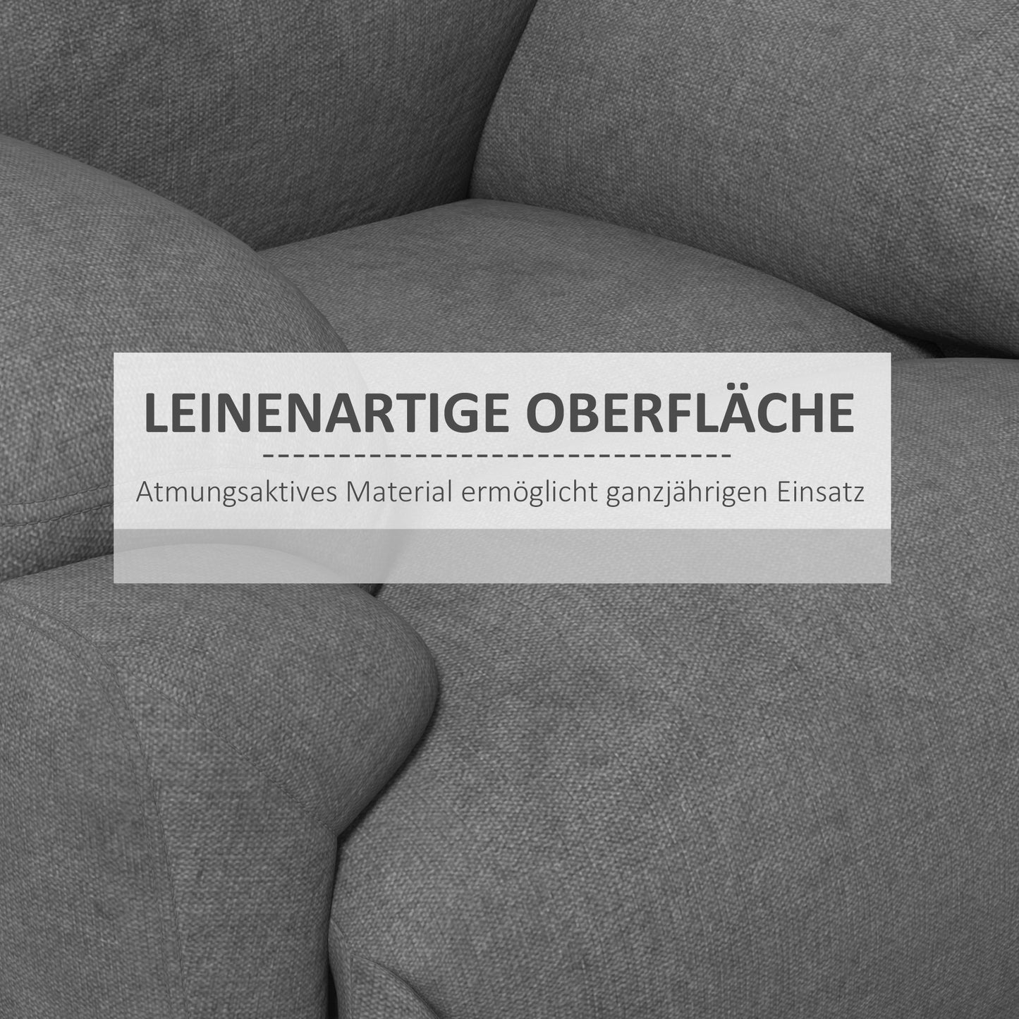HOMCOM Relaxsessel Liegesessel Fernsehsessel, Liegefunktion Leinenoptik, 93 cm x 88 cm x 102 cm, Grau
