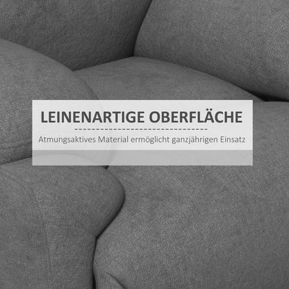 HOMCOM Relaxsessel Liegesessel Fernsehsessel, Liegefunktion Leinenoptik, 93 cm x 88 cm x 102 cm, Grau