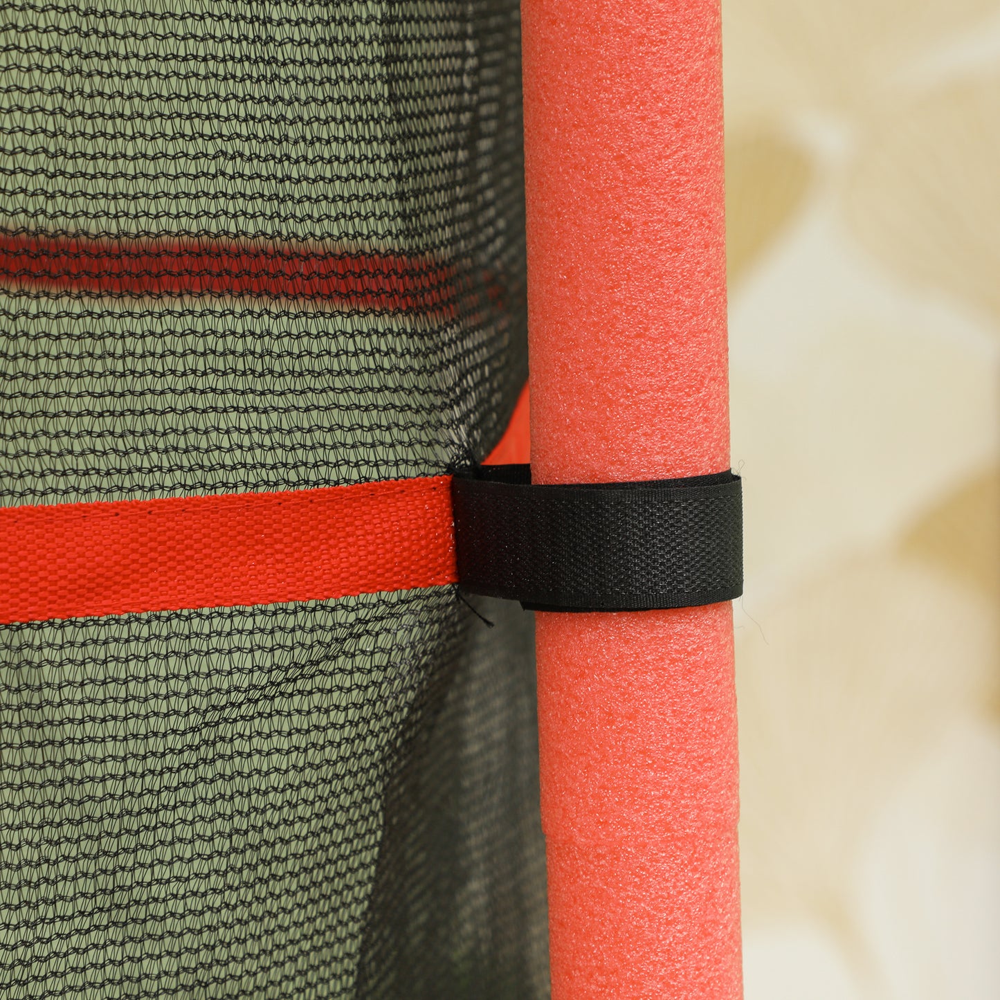 HOMCOM Trampolin für Kinder, Ø163 cm, mit Sicherheitsnetz, für drinnen und draußen, Belastung bis 50 kg, Stahl, Kunststoff, Rot