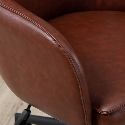 Vinsetto Bürostuhl, höhenverstellbar, Drehfunktion, 58,5 cm x 62 cm x 91 cm, Braun