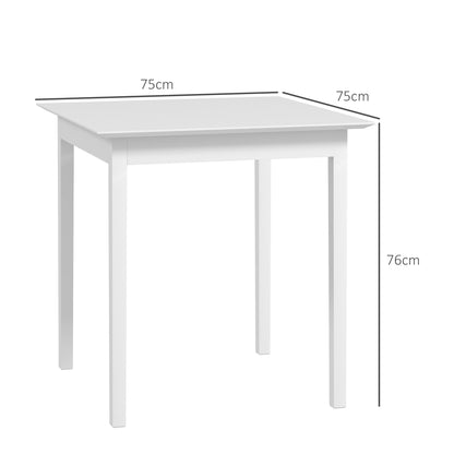 HOMCOM Küchentisch Esstisch Quadratischer Tisch, modernes Design, 75 cm x 75 cm x 76 cm, Weiß