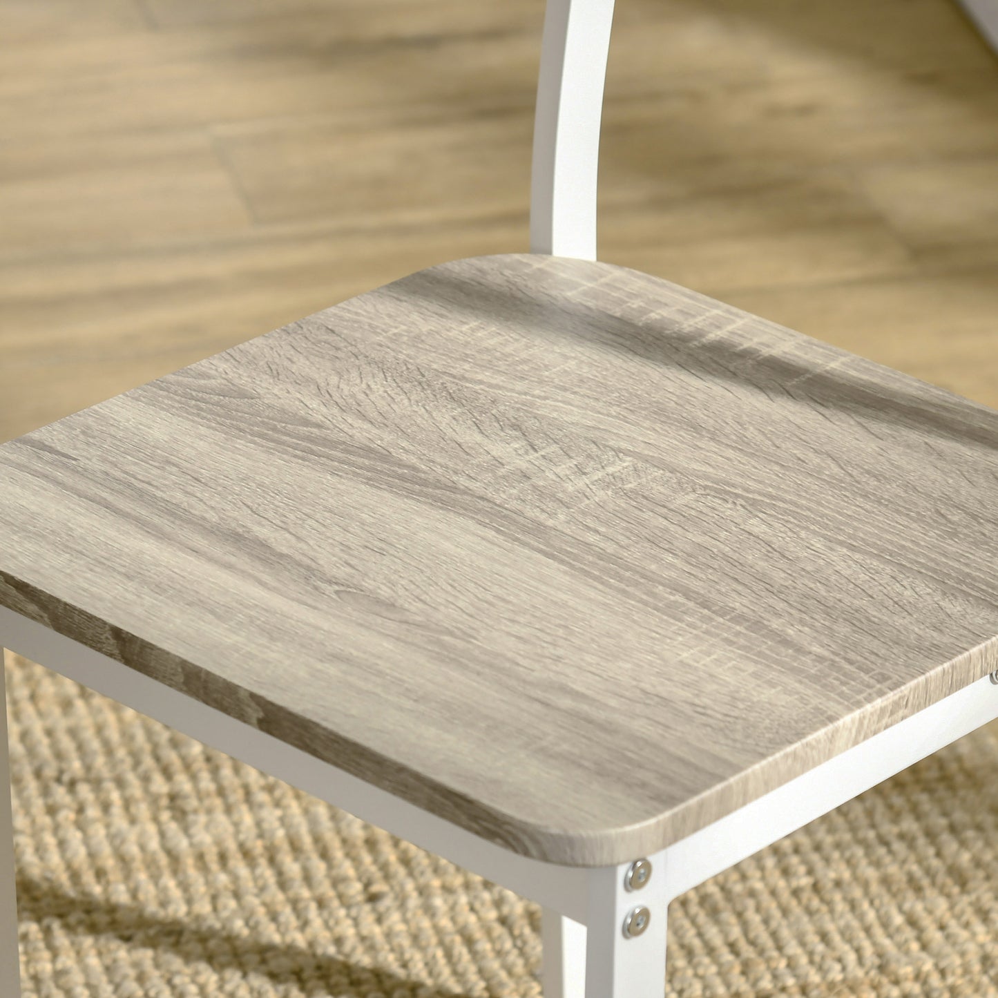 HOMCOM 2-teilige Sitzgruppe, Klappbarer Esstisch mit 2 Stühlen, Klapptisch, 110 cm x 70 cm x 75 cm, Weiß + Natur