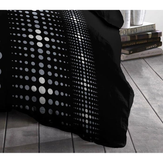 Steevy microfiber duvet set - 1 duvet cover 240x260 cm + 2 pillowcases 63x63 cm - black - Home Linen Passion