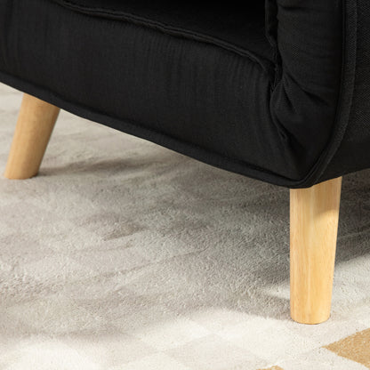 HOMCOM Relaxsessel mit Bettfunktion, für 1 Person, Modern-Design, bis 350 kg, 94x78x80cm, Schwarz