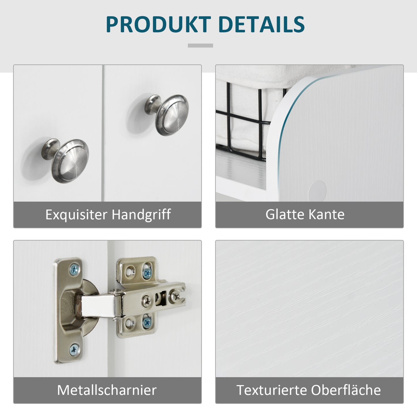 HOMCOM Schuhschrank Schuhkommode Schuhregal, 4 Regale. 1 Schrank, 83 cm x 30 cm x 90 cm, Weiß