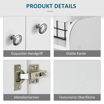 HOMCOM Schuhschrank Schuhkommode Schuhregal, 4 Regale. 1 Schrank, 83 cm x 30 cm x 90 cm, Weiß