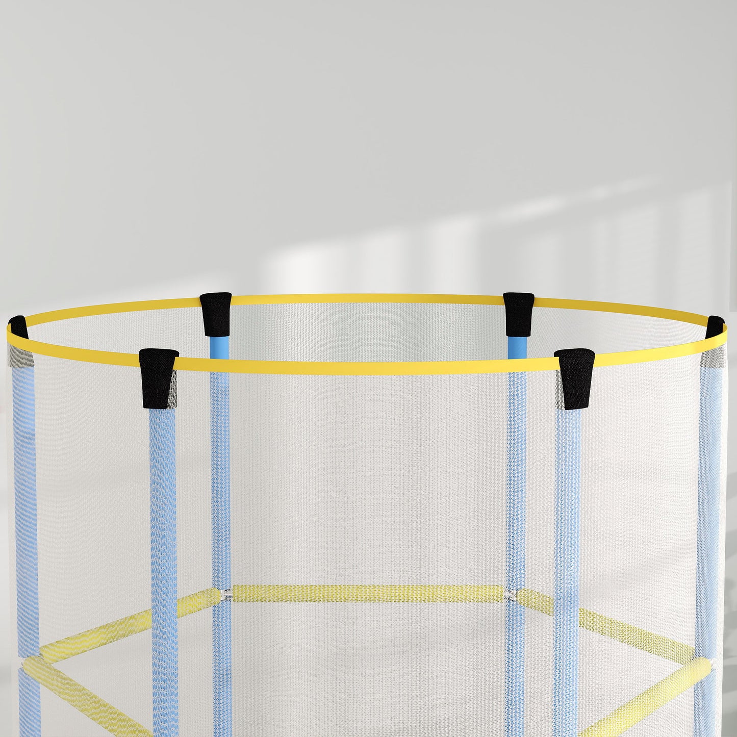 AIYAPLAY Kindertrampolin, Sicherheitsnetz, rutschfeste Beine, Reißverschlusseingang, Bunt