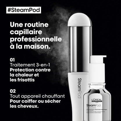 SteamPod 4 - Professional steam hair straightener and curler - L'OREAL PROFESSIONNEL - 3 Temperatures - Tool + Concentrated Smoothing Treatment