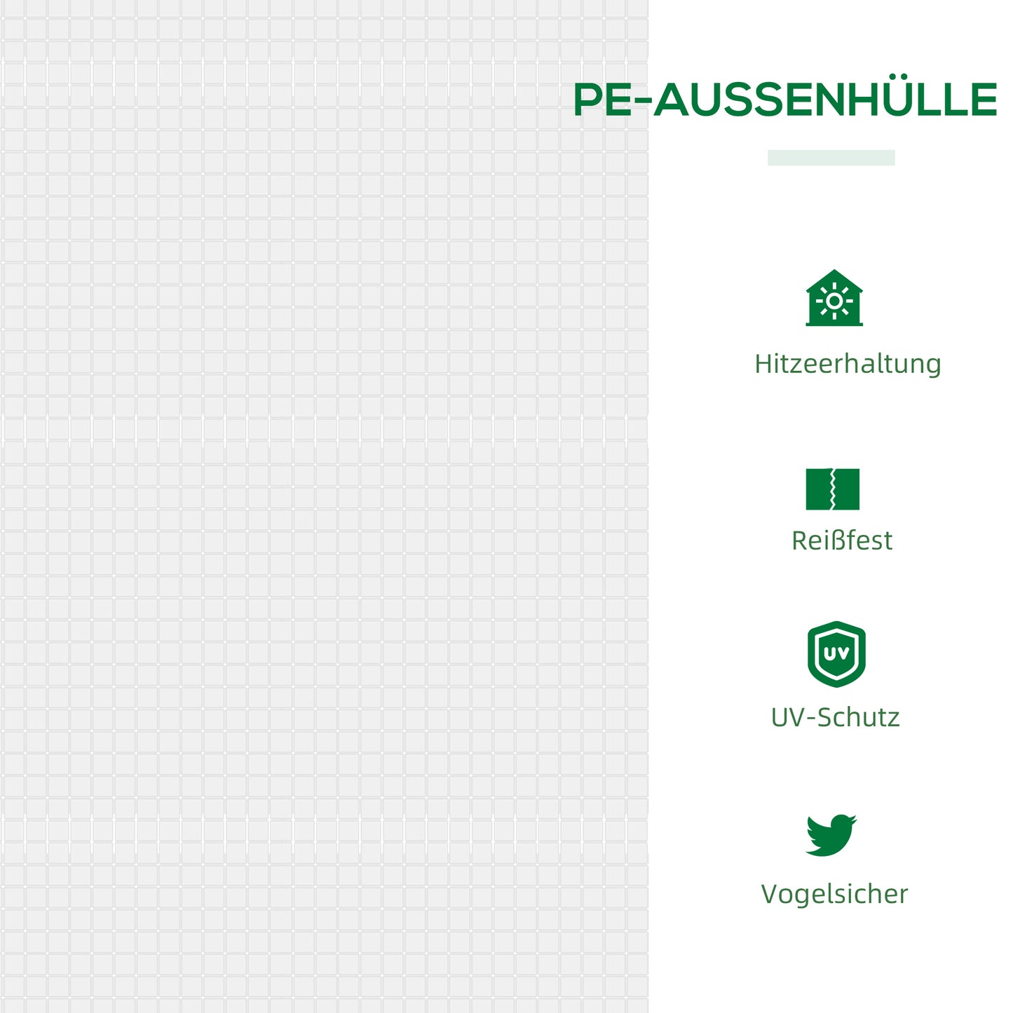 Outsunny Gewächshaus mit Fernster, PE-Gitterfolie, Foliengewächshaus aus Stahl, Treibhaus für Balkon, Garten, Tomatenhaus 120x60x60cm, Tomatengewächshaus für Gemüse, Blumen, Pflanzen, Weiß