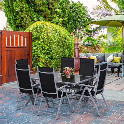 Outsunny Sitzgarnitur für 6 Personen Sitzgruppe Gartengarnitur Gartenset Gartenmöbel Alu