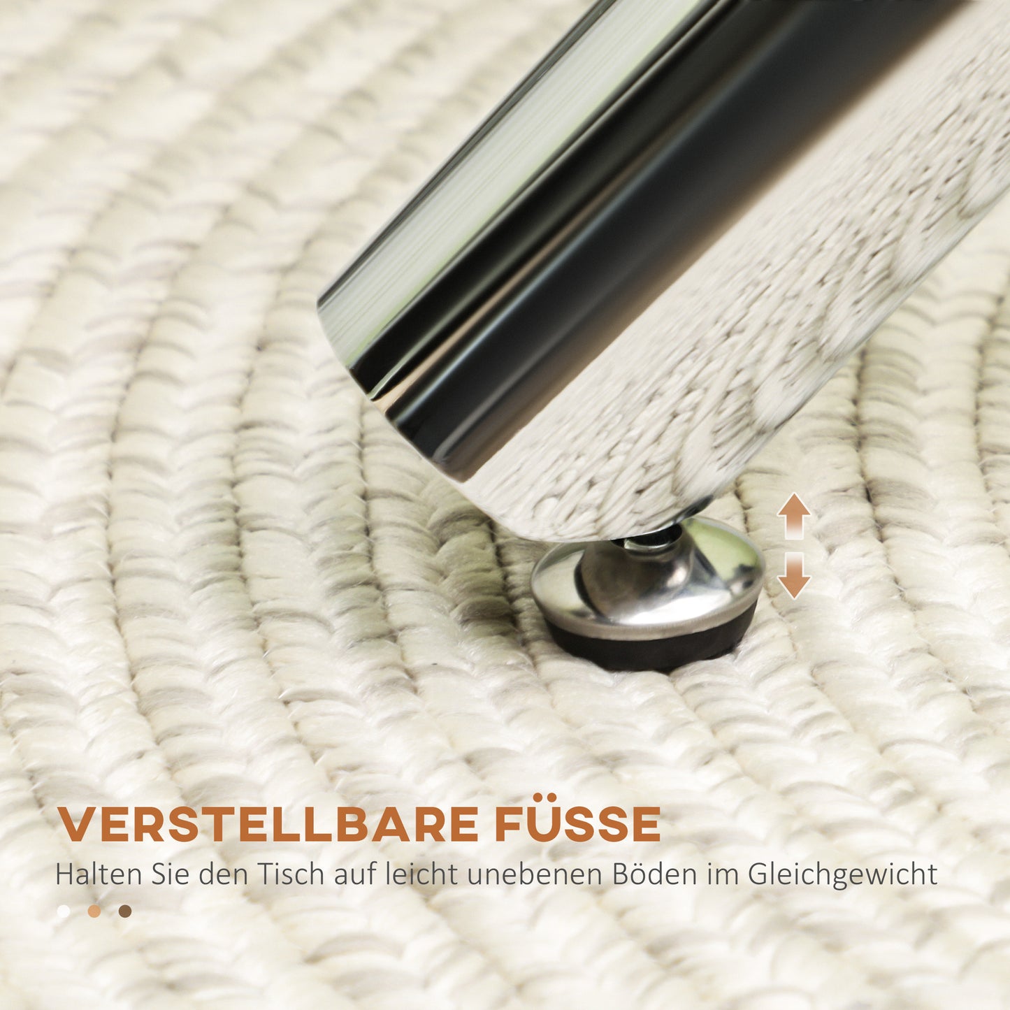 HOMCOM Esstisch, runde Hartglasplatte, randloses Design, für 2-4 Personen, Stahlbeine, 80 x 80 x 74 cm