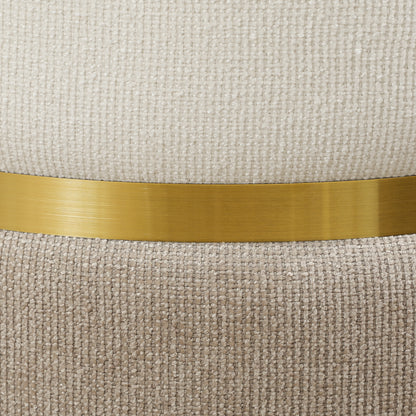 HOMCOM Sitzhocker mit Stauraum Hocker mit Deckel, Metallring, zweifarbig Design 36 x 36 x 44 cm Cremeweiß