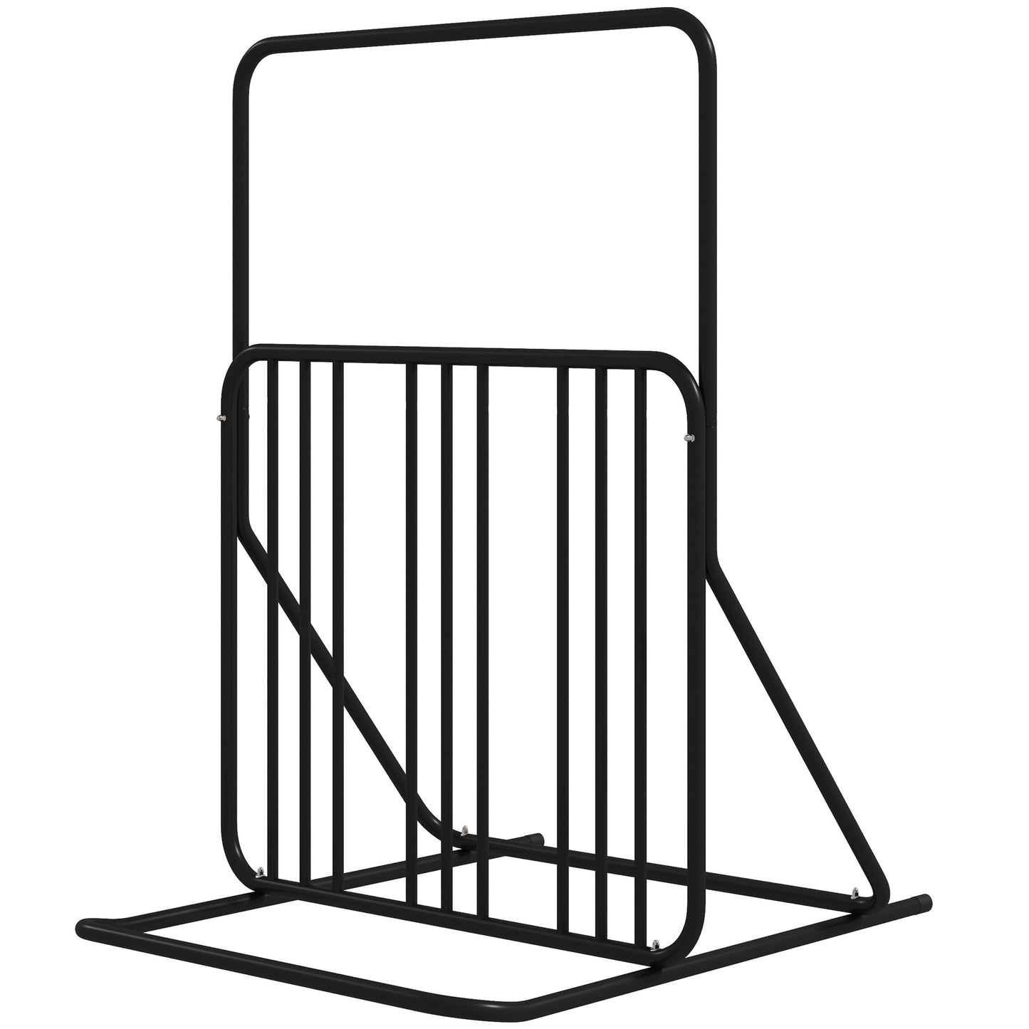 DURHAND Fahrradständer für 4 Fahrräder, wetterbeständig, zusätzliche Halterung, 102 x 92 x 130 cm, Schwarz