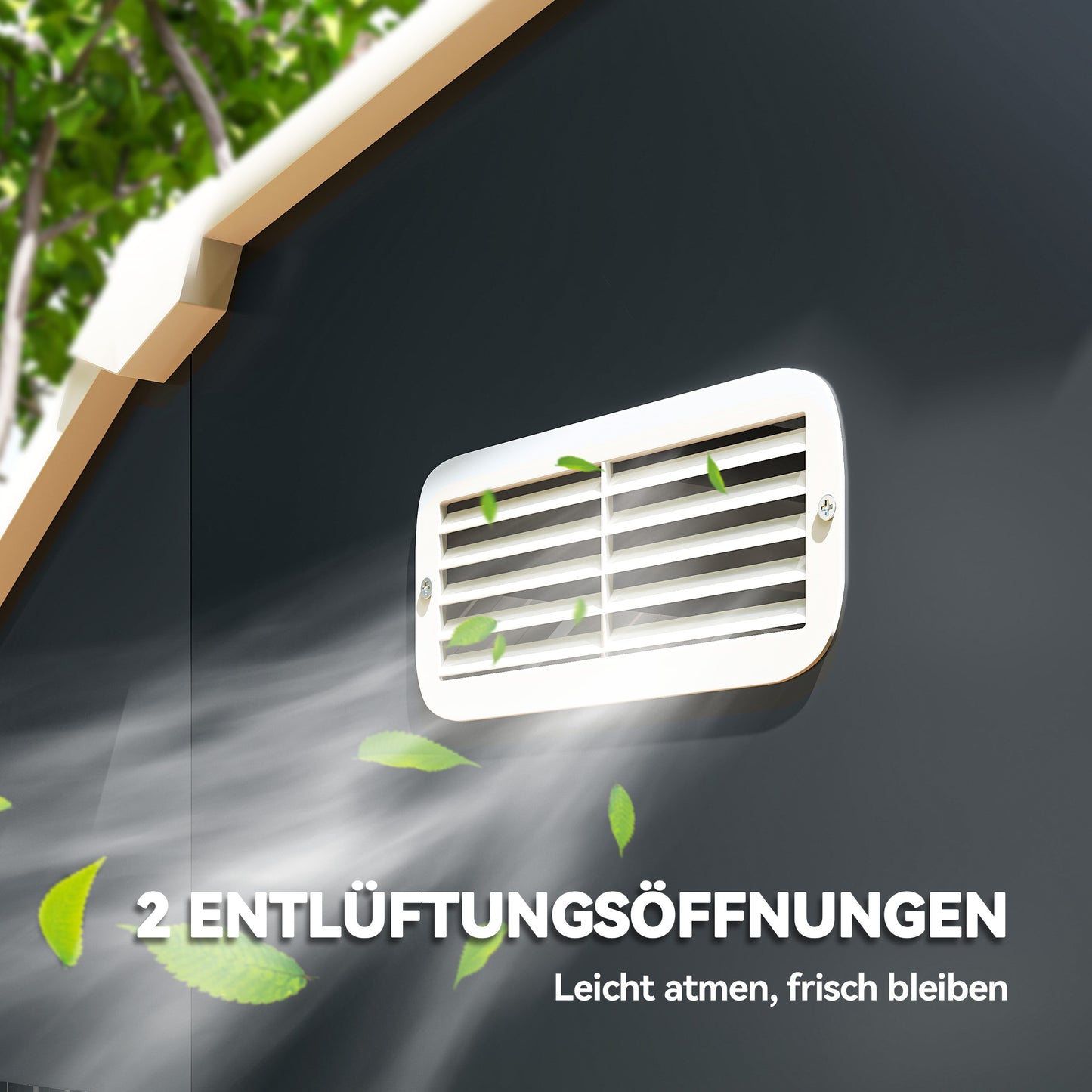 Outsunny Gartenhaus Geräteschuppen Gartenschuppen, wetterbeständig, 2 Fönster, 2 Türen, 238 x 132 x 198,5 cm, Dunkelgrau