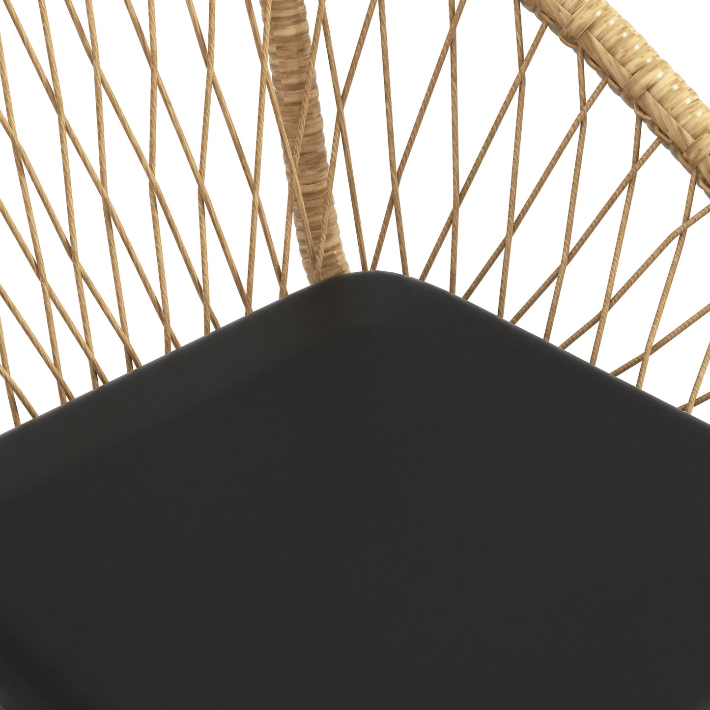 Outsunny Rattan Terrassengarnitur, Gartenmöbel-Set, 2 Sessel &amp; Tisch, Gelb