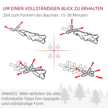 HOMCOM Weihnachtsbaum, Kunsttanne, realistisches Aussehen, schneller Aufbau, Kunststoff, Grün, 100 x 100 x 150cm