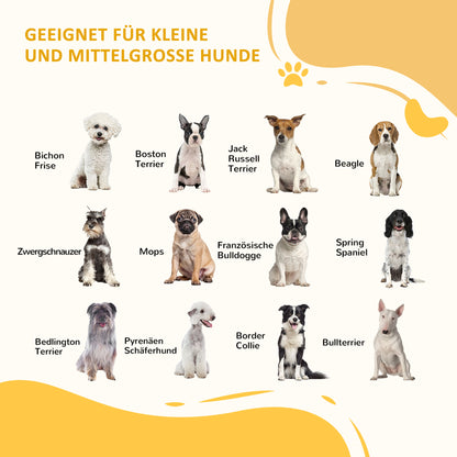 PawHut Absperrgitter Hunde Türschutzgitter Schutzgitter aus Holz Freistehendes Hundegitter mit Tür Hundeabsperrgitter Konfigurationsgitter för Kamin &amp; Ofen Braun 113-166 x 36 x 71 cm