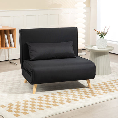 HOMCOM Relaxsessel mit Bettfunktion, für 1 Person, Modern-Design, bis 350 kg, 94x78x80cm, Schwarz