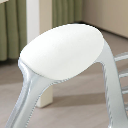 Vinsetto Bürostuhl, Ergonomisch Schreibtischstuhl mit Armlehne, Gepolsterter Rückenlehne Weiß