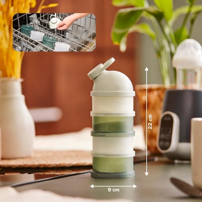 Babymoov Babydose Powdered Milk Dispenser Boxes - Ergonomic pouring spout - Made in France, Green