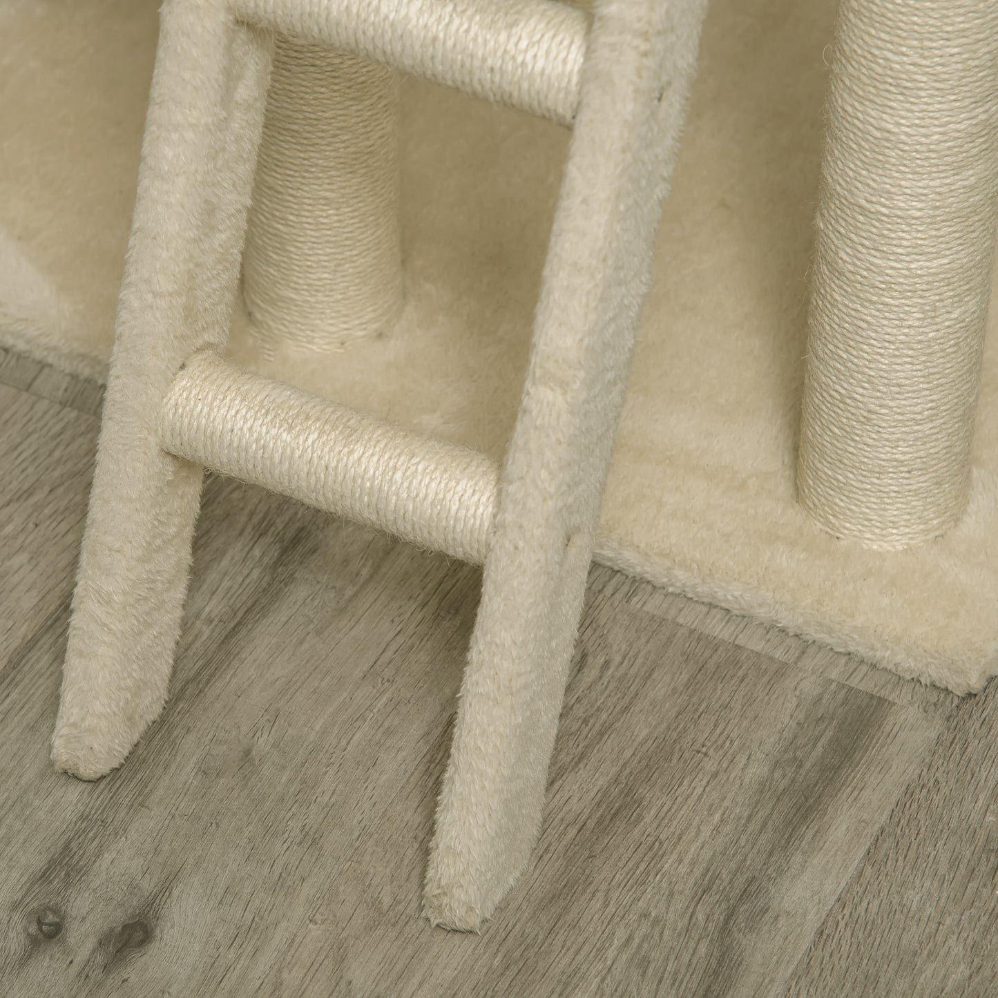 PawHut mit Katzenhöhle inkl. Spielzeug Sisal Plüsch Khaki + Beige + Kaffee