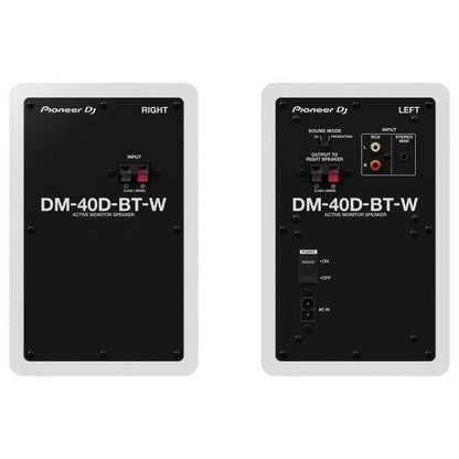 Pair of Pioneer DJ DM-40D-BT-W monitoring speakers - Bluetooth - Bass Reflex - 2x19W - DJ or Production mode - White