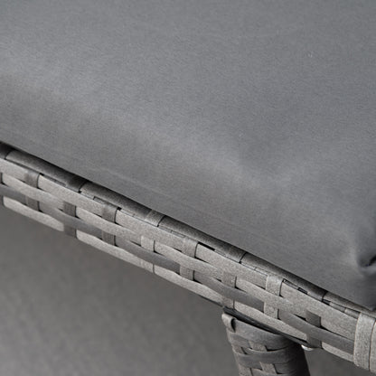 Outsunny Polyrattan Gartensoffa 2 Sitzer Gartenmöbel Loungesoffa Gartenbank Gartenliege klappbar Armlehnen Stahl Grau 129 x 63 x 67 cm