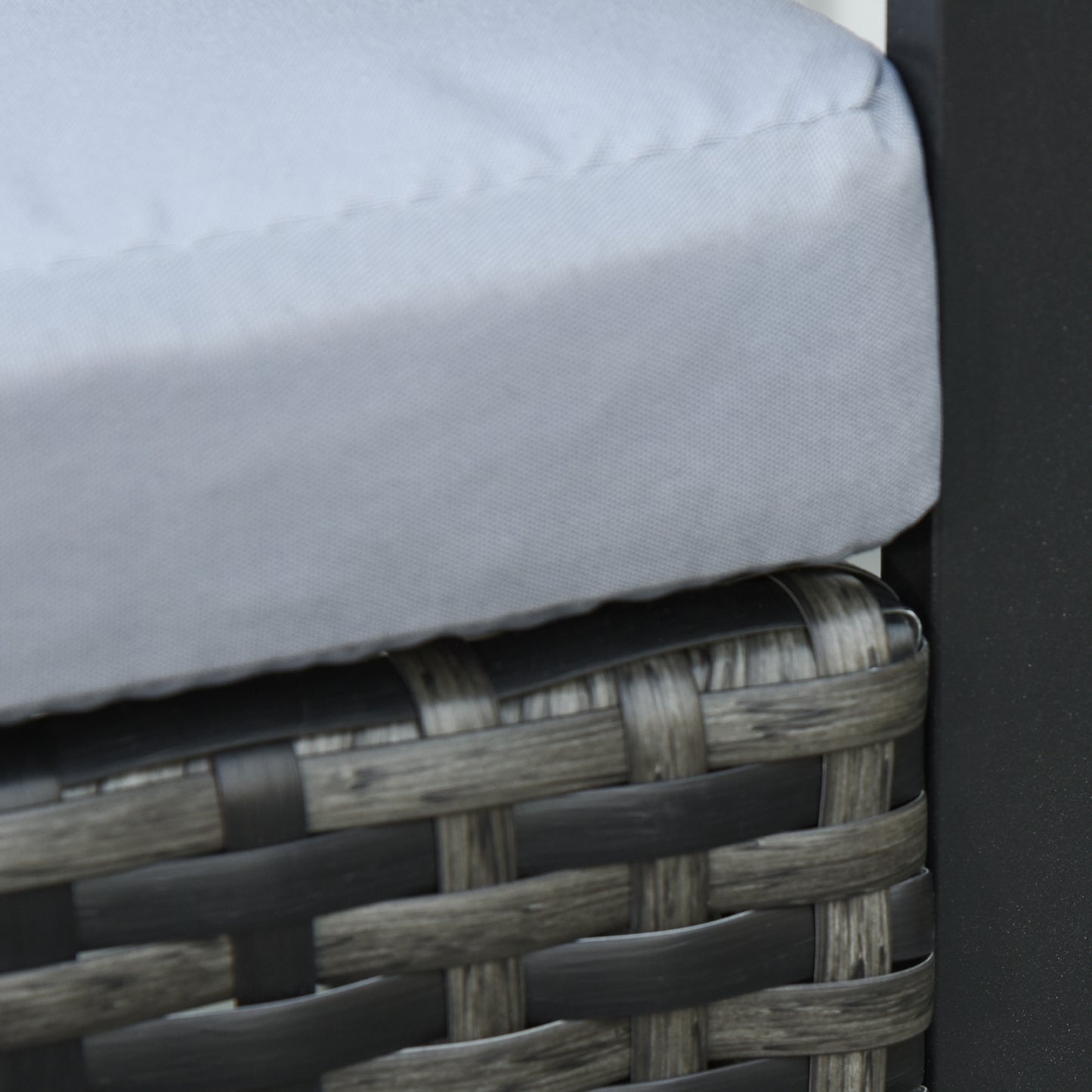 Outsunny Rattan Gartenmöbel Set för 2 Personen Polyrattan Gartenmöbel Set Balkonmöbel Set mit Kissen Garten Grau