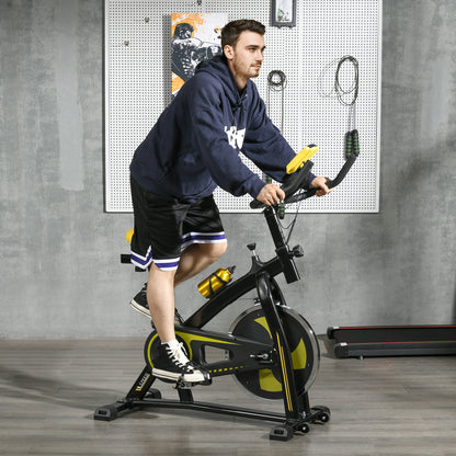 SPORTNOW Heimtrainer, leise, anpassbarer Widerstand, Pulssensor, Monitor, Gelb