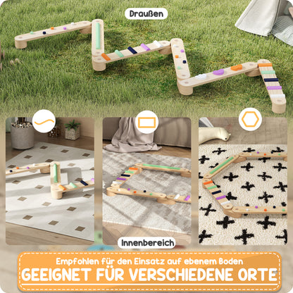 AIYAPLAY Balancebalken-Kinderset aus Holz, für Kinder von 3-8 Jahren, zweiseitige Balancebretter für spielerische Koordination